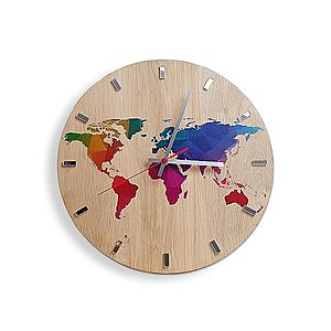 Nástenné hodiny World Wood hnedé vyobraziť