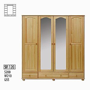 SF120 Šatná skriňa 4-dverová so zrkadlom vyobraziť