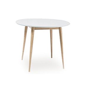 Byvajsnami SK, KLARSON okrúhly jedálenský stôl, biela/dub vyobraziť