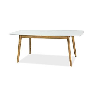 Byvajsnami SK, FELIS rozkladací jedálenský stôl, 150x90 cm, dub/biela vyobraziť