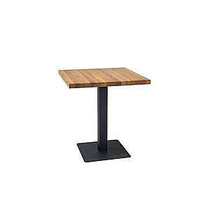 Byvajsnami SK, OPUR stôl, prírodná dýha, 80x80 cm, dub/čierna vyobraziť