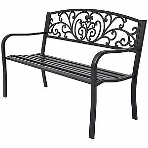 Liatinová záhradné lavička čierna vyobraziť