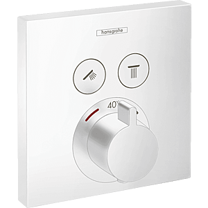Hansgrohe ShowerSelect - Termostat pod omietku pre 2 spotrebiče, matná biela 15763700 vyobraziť