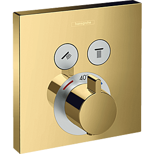 Hansgrohe ShowerSelect - Termostat pod omietku pre 2 spotrebiče, leštený vzhľad zlata 15763990 vyobraziť