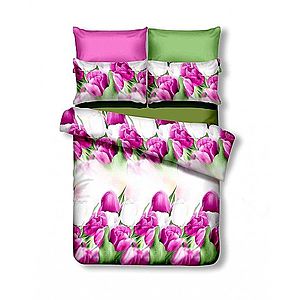 Obojstranná posteľná bielizeň z mikrovlákna DecoKing Tulip bielo-ružová vyobraziť