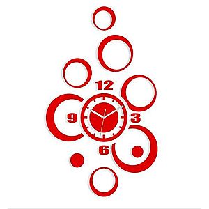 3D nalepovacie hodiny Alladyn červené vyobraziť