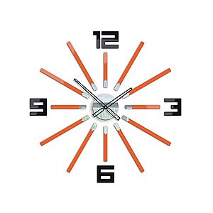 3D nalepovacie hodiny Briliant oranžové vyobraziť