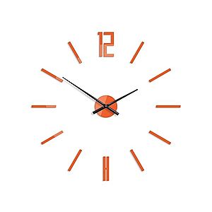 3D nalepovacie hodiny Carlo oranžové vyobraziť