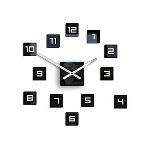 3D nalepovacie hodiny Cube čierne vyobraziť