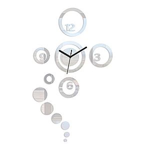 3D nalepovacie hodiny Dream bielo-zrkadlové vyobraziť