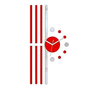 3D nalepovacie hodiny Line červené vyobraziť