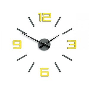 3D nalepovacie hodiny Reden sivo-žlté vyobraziť