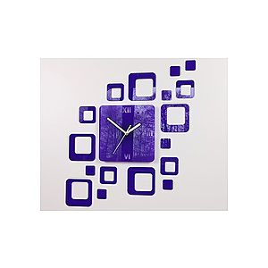 3D nalepovacie hodiny Roman Quadrat fialové vyobraziť