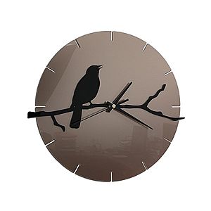 Nástenné hodiny Bird šedo-čierne vyobraziť