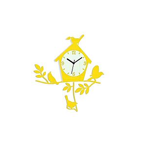 Nástenné hodiny Birdie žlté vyobraziť