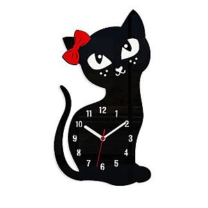 Nástenné hodiny Cat čierne vyobraziť