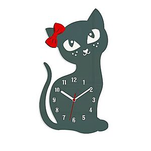 Nástenné hodiny Cat sivé vyobraziť