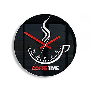 Nástenné hodiny Coffe Time čierne vyobraziť