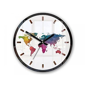 Nástenné hodiny Map farebné vyobraziť