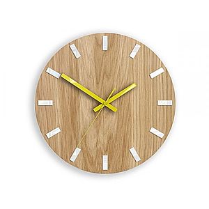 Nástenné hodiny Simple Oak hnedo-žlté vyobraziť