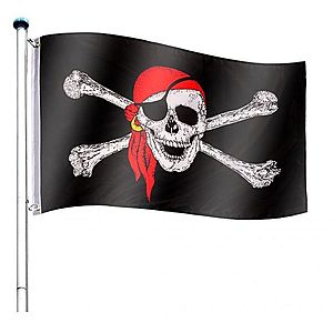Vlajkový stožiar vrátane pirátskej vlajky - 650 cm vyobraziť
