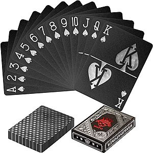 Tuin 60784 Poker karty plastové - čierne / strieborné vyobraziť