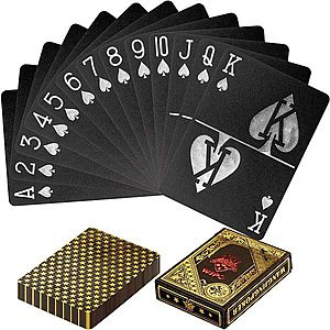 Tuin 60783 Poker karty plastové - čierne / zlaté vyobraziť