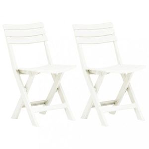 Skladacie záhradné stoličky 2ks plast Dekorhome Biela vyobraziť