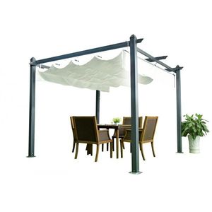 Hliníková pergola so zaťahovacou strechou 3, 92 x 2, 92 m Dekorhome vyobraziť