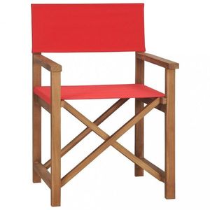 Režisérska stolička teakové drevo Dekorhome Červená vyobraziť