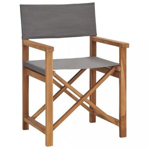 Režisérska stolička teakové drevo Dekorhome Sivá vyobraziť