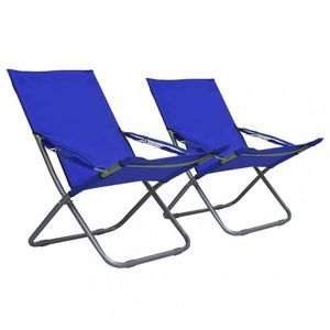 Skladacia plážová stolička látková Modrá vyobraziť