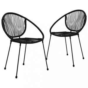 Záhradné stoličky 2 ks polyratan čierna Dekorhome vyobraziť