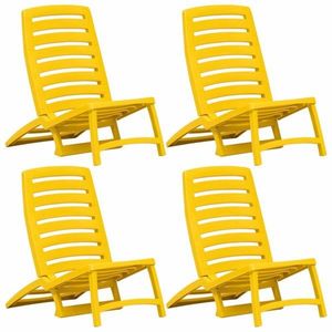 Skladacie plážové stoličky 4 ks plast Dekorhome Žltá vyobraziť