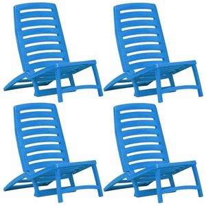 Skladacie plážové stoličky 4 ks plast Dekorhome Modrá vyobraziť