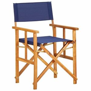 Režisérska stolička akáciové drevo Dekorhome Modrá vyobraziť