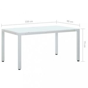 Záhradný stôl biely polyratan Dekorhome 150x90x75 cm vyobraziť