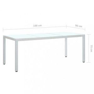 Záhradný stôl biely polyratan Dekorhome 190x90x75 cm vyobraziť