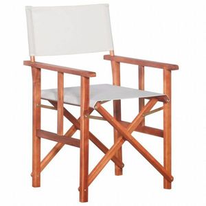 Režisérska stolička akáciové drevo Dekorhome Biela vyobraziť