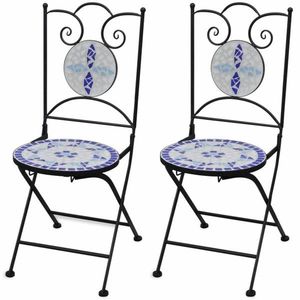Záhradná skladacia stolička 2 ks Modrá vyobraziť
