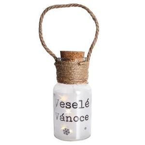 Provence Dekoračná fľaša 5 LED PROVENCE Veselé Vianoce vyobraziť