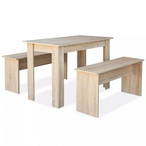 Jedálenský stôl s lavicami Dekorhome Dub vyobraziť