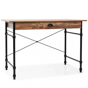 Písací stôl so zásuvkou dub / čierna Dekorhome vyobraziť