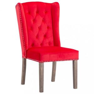 Jedálenská stolička zamat / kaučukovník Dekorhome Červená vyobraziť