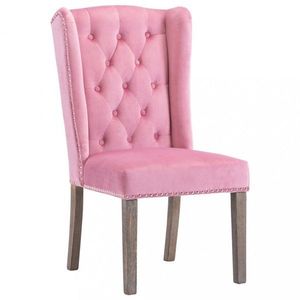 Jedálenská stolička zamat / kaučukovník Dekorhome Ružová vyobraziť