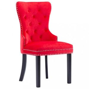 Jedálenská stolička 2 ks zamat / kaučukovník Dekorhome Červená vyobraziť