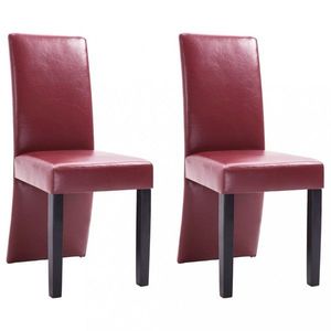 Jedálenská stolička 2 ks umelá koža / drevo Dekorhome Vínová vyobraziť