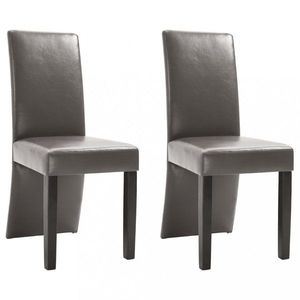 Jedálenská stolička 2 ks umelá koža / drevo Dekorhome Sivá vyobraziť