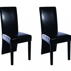 Jedálenská stolička 2 ks umelá koža / drevo Dekorhome Čierna vyobraziť