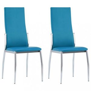 Jedálenská stolička 2 ks umelá koža Dekorhome Modrá vyobraziť